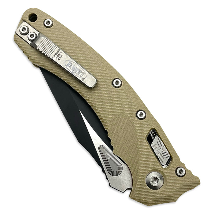 Microtech 137RL-1FLGTTA - Amphibian RAM-LOK Black Standard G10 Tan