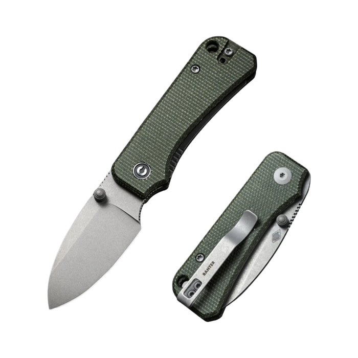 Civivi C19068SB-1 - Baby Banter Green Micarta Thumb Stud Knife