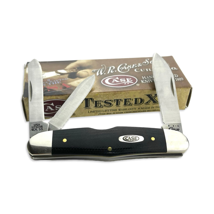 Vintage Case XX 06239 - Black Micarta Smooth Humpback Whittler (103046WH SS)