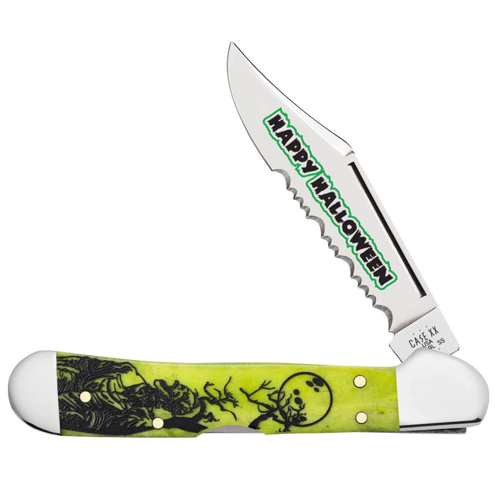 Case 10632 - Halloween Lime Green Bone Smooth Mini Copperlock (61749L SS)