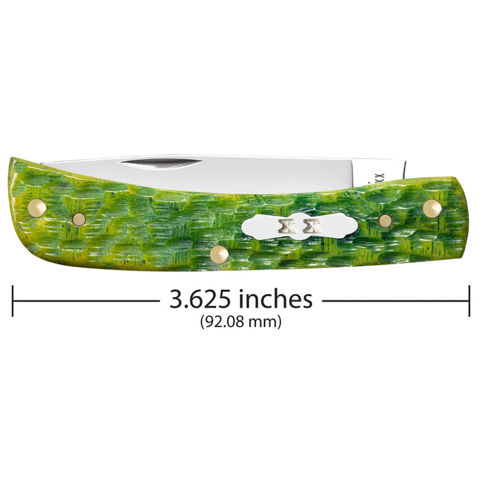 Case 27863 - Green Apple Bone Peach Seed Jig Sod Buster Jr. (6137 SS)