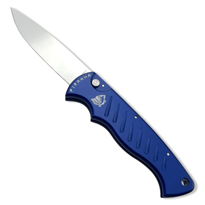 Piranha P1 Pocket Blue Plain Edge Mirror Finish