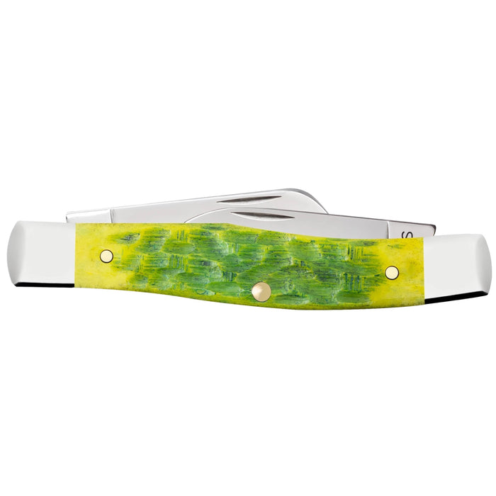 Case 27862 - Green Apple Bone Peach Seed Jig Medium  Stockman (63032 SS)