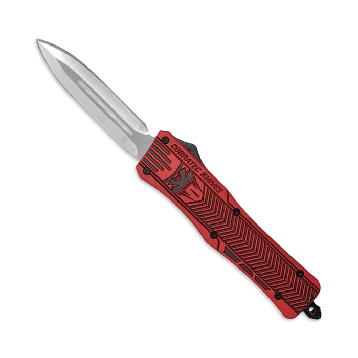 CobraTec Medium CTK-1 Red w/ Graphite Black - Dagger Not Serrated