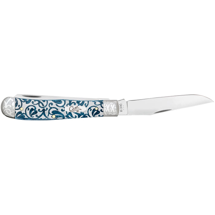 Case 10750 - Embellished Ivy Mediterranean Blue Bone Smooth Trapper (6254 SS)