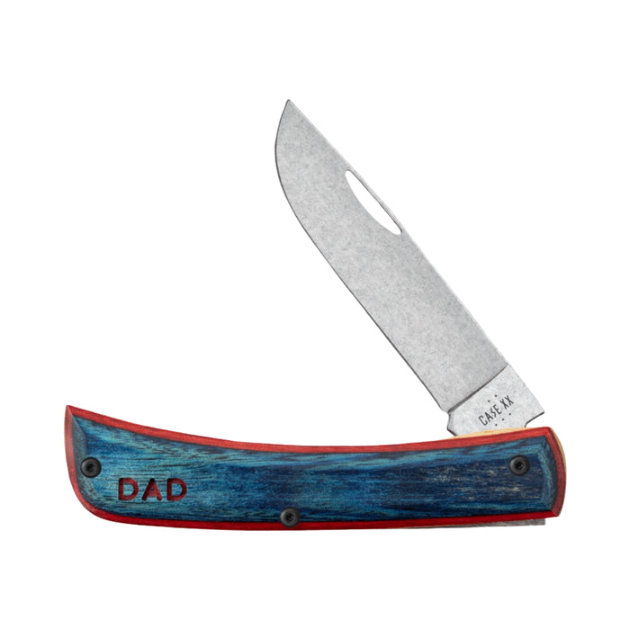 Case 10637 - Father's Day Blue/Red/Natural Laminate Wood XR Sod  Buster Jr (XR7137 S35VN) W/Tin