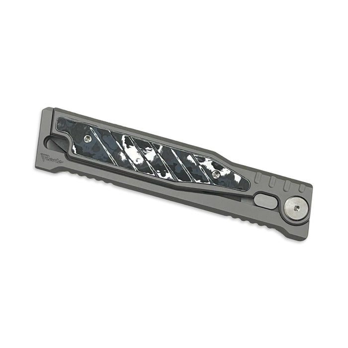 Reate EXO White Storm 6AL4V Titanium Bead Blast 3V Satin Finish Double Edge Gravity Knife