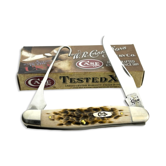 Vintage Case XX 00053 - Amber Bone Peach Seed Jig Bird Hook (6247H SS) 2011