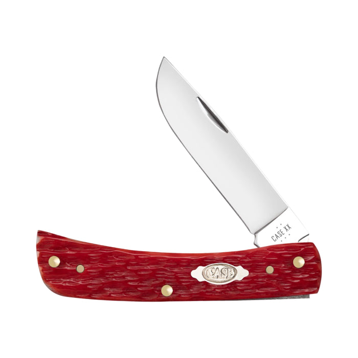 Case 31945 - Dark Red Bone Peach Seed Jig Sod Buster Jr (6137 CS)