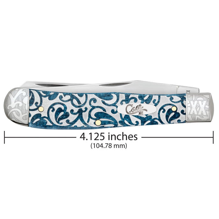 Case 10750 - Embellished Ivy Mediterranean Blue Bone Smooth Trapper (6254 SS)