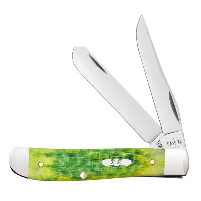 Case 27861 - Green Apple Bone Peach Seed Jig Mini Trapper (6207 SS)