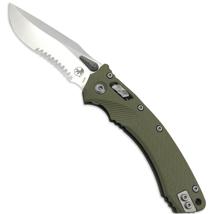 Microtech 137RL-11FLGTOD - Amphibian RAM-LOK S/E Fluted G10 OD Green Stonewash P/S