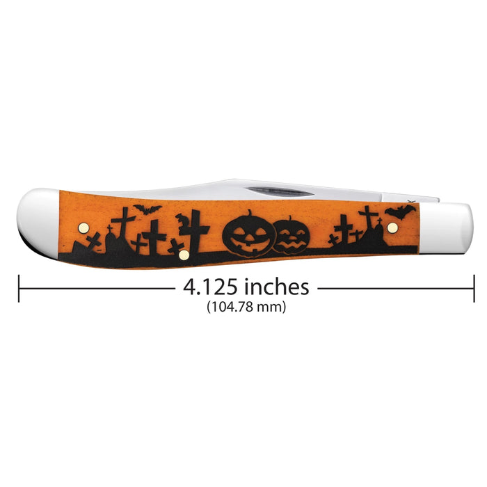 Case 10631 - Halloween Persimmon Orange Smooth Bone Slimeline Trapper (61048 SS)