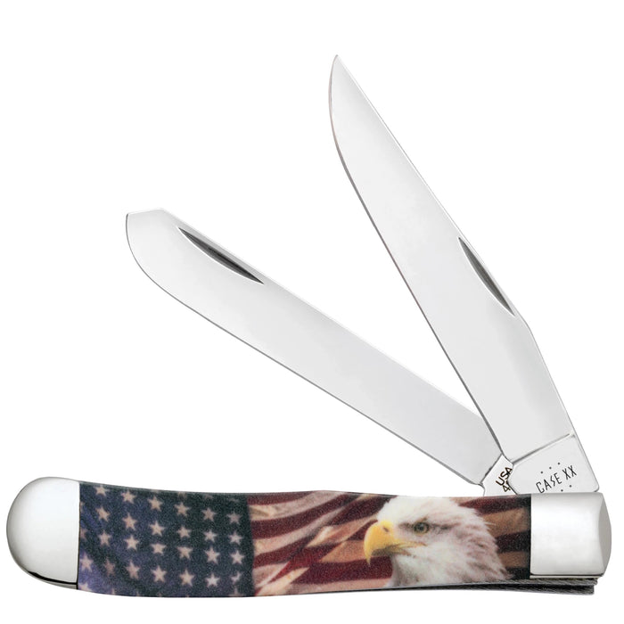 Case 10647 - Patriotic Color Infusion White Synthetic Smooth Trapper (4254 SS)