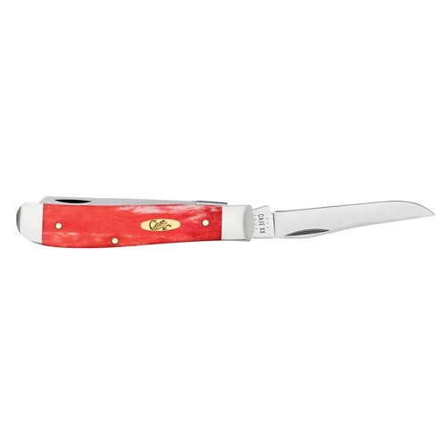 Case 10761 - Dark Red Bone Smooth Mini Trapper Pinched Bolsters