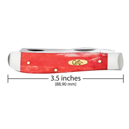 Case 10761 - Dark Red Bone Smooth Mini Trapper Pinched Bolsters