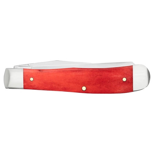 Case 10760 - Dark Red Bone Smooth Trapper w/ Pinched Bolsters