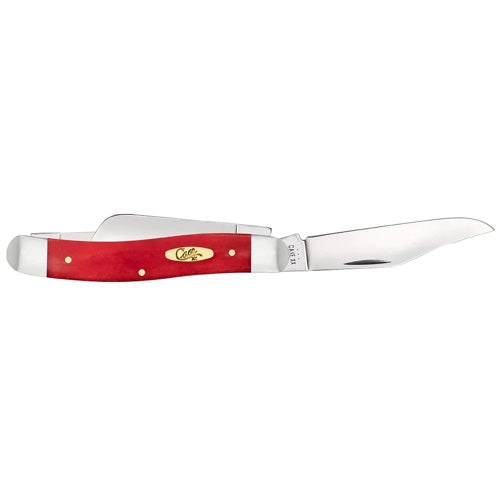 Case 10764 - Dark Red Bone Smooth Stockman w/ Pinched Bolsters