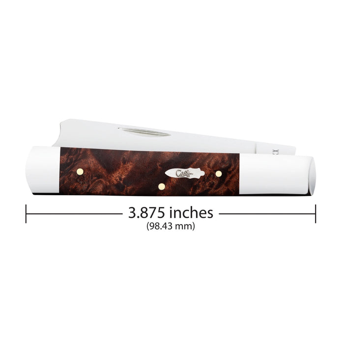 Case 64058 - Brown Maple Burl Wood Smooth Razor ( 72005RAZ SS)