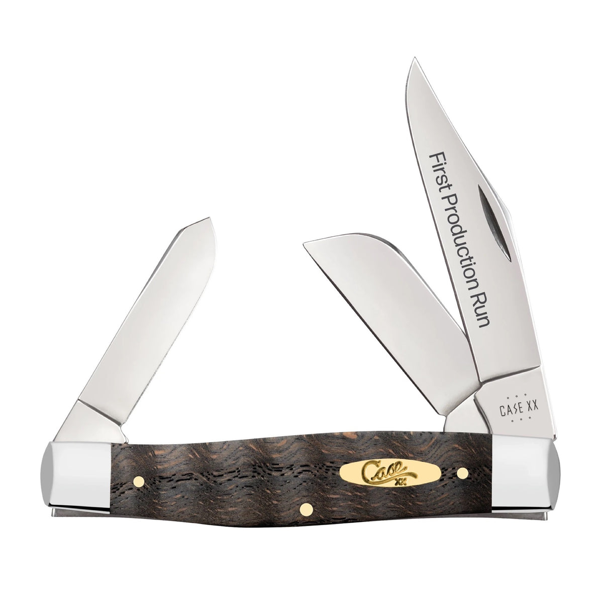 Case 94004 - Black Curly Oak Wood Smooth Large Stockman (7375 SS ...