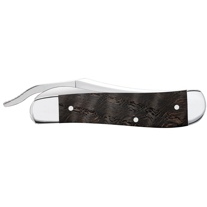 Case 14002 - Black Curly Oak Wood Smooth Russlock (71953L SS)