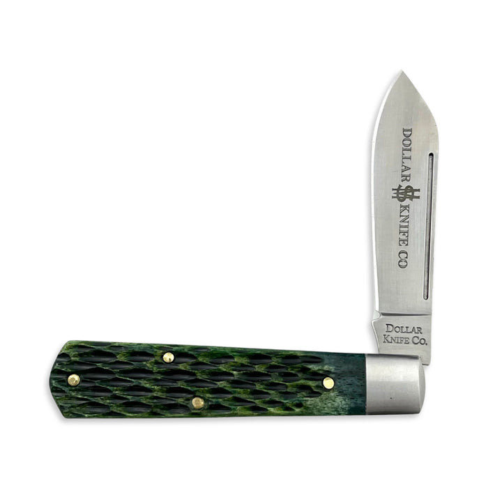 Dollar Knife Co. Green Jig Bone Barlow