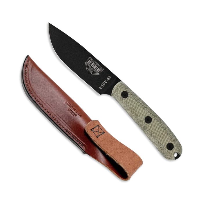 ESEE 4 HM-B Traditional Handle - Leather Sheath — Eagle Valley Cutlery