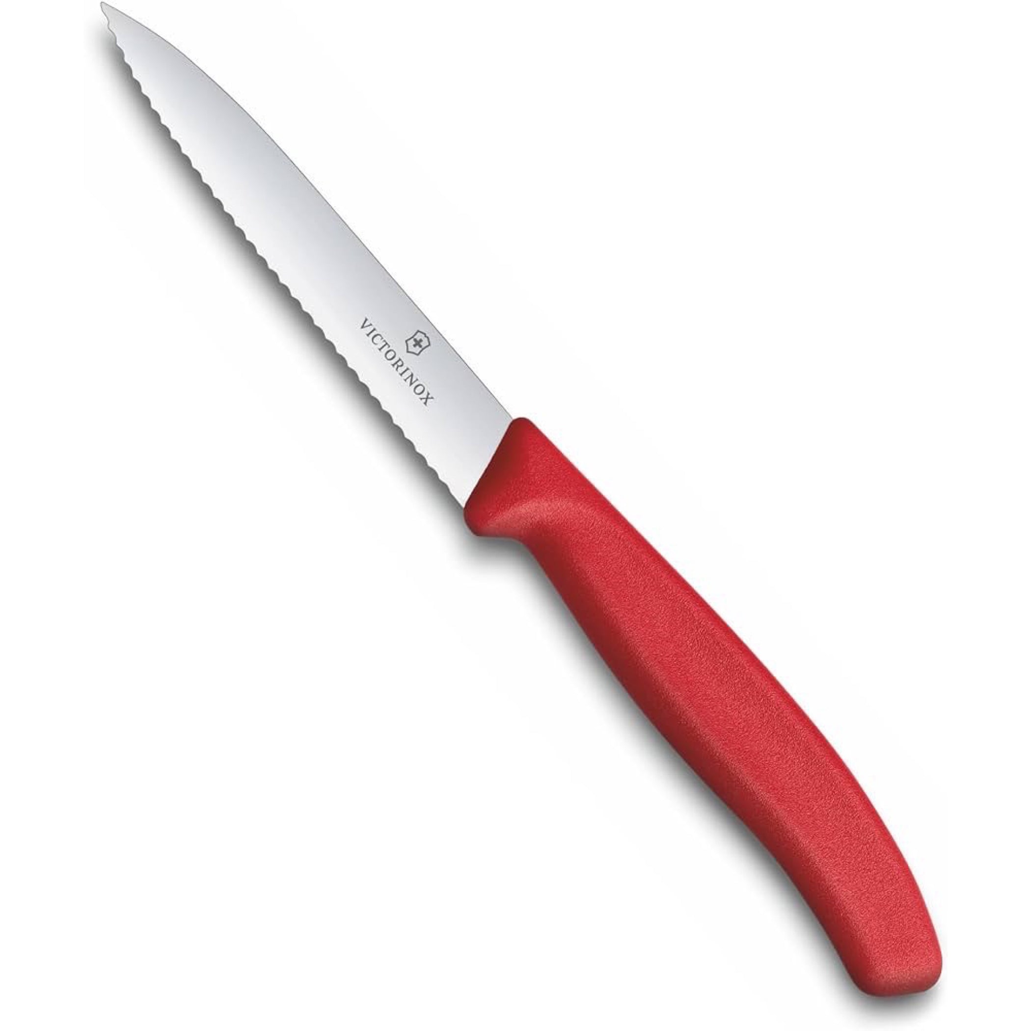 Victorinox Red 4 Serrated Paring Knife — Eagle Valley Cutlery 5203