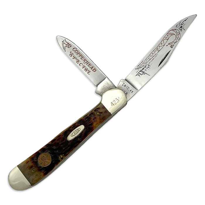 Case Copperhead Vintage Case Copperhead Special 1986 Small Penny Inlay #423 (6249) w ...