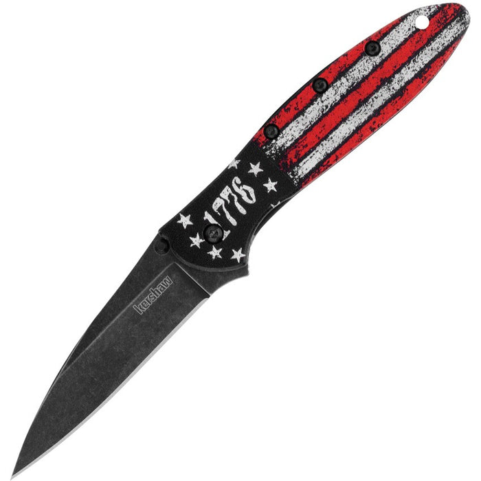 Kershaw Leek 1776 Flag Black Wash