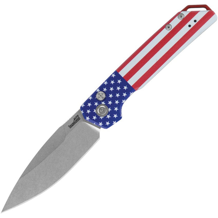 Kershaw 7038USA - Launch Iridium Aluminum USA Flag Spear Point