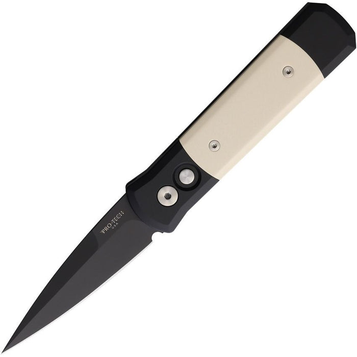 Pro-Tech 752 - Auto Godson Black Aluminum w/ Ivory Micarta Inlay