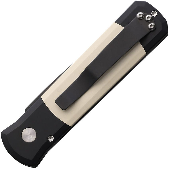 Pro-Tech 752 - Auto Godson Black Aluminum w/ Ivory Micarta Inlay