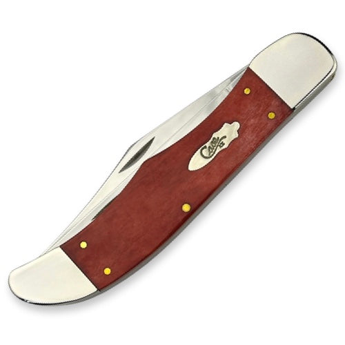 Case 11324 - Old Red Bone Smooth Large Folding Hunter with Sheath