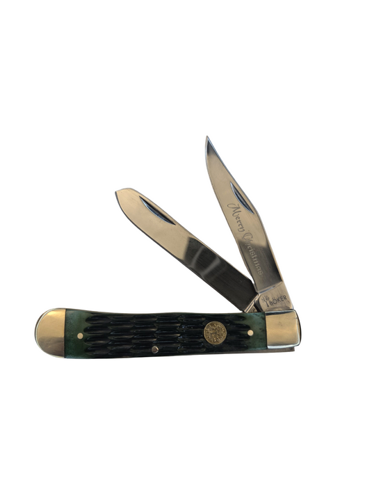 Boker Mini Trapper Green Jigged Bone- Merry Christmas