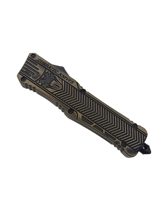 CobraTec Large CTK-1 Cerakote Bronze Distress- Drop Not Serrated