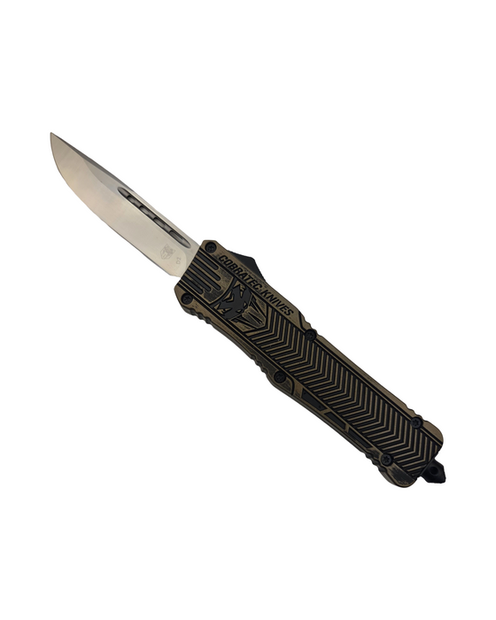 CobraTec Large CTK-1 Cerakote Bronze Distress- Drop Not Serrated