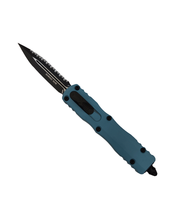 Microtech 225-3 CN - Dirac D/E Cyan Full Serrated