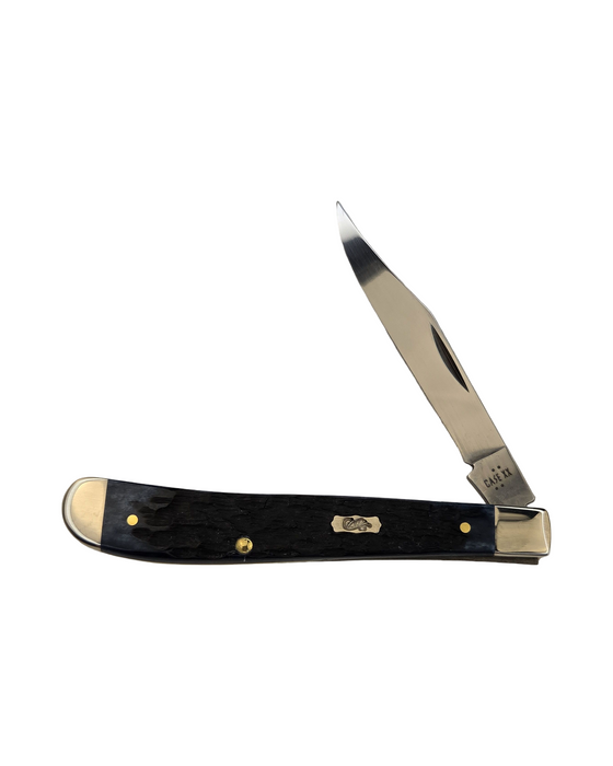 Case 51865- Pocket Worn Mediterranean Blue Bone Peach Seed Jig Slimline Trapper (61048)