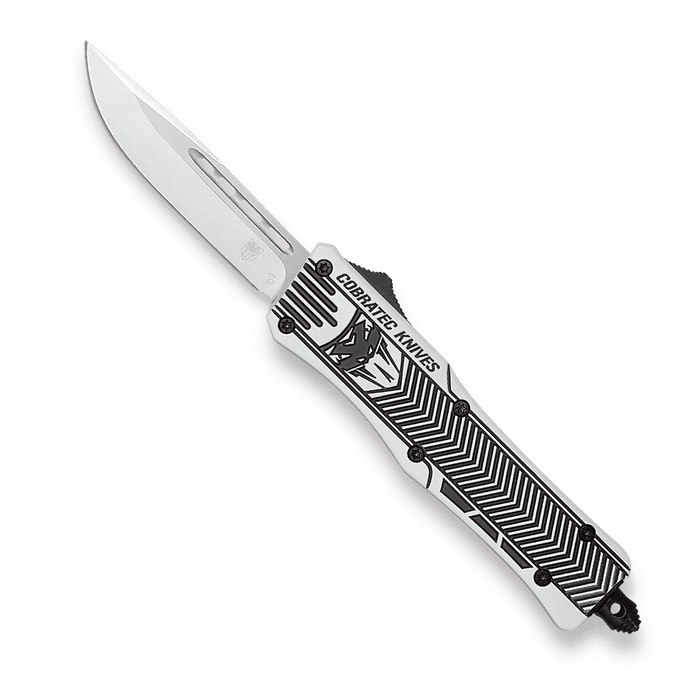 CobraTec Medium CTK-1 Arctic White w/ Graphite Black - Drop Not Serrated