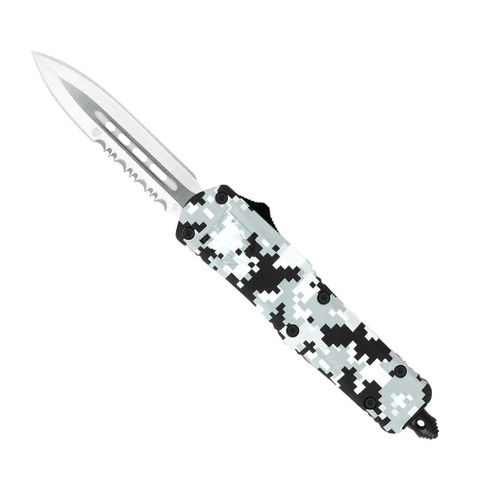 CobraTec Small FS-3 Winter Digi Camo - Dagger 1-Side Serrated