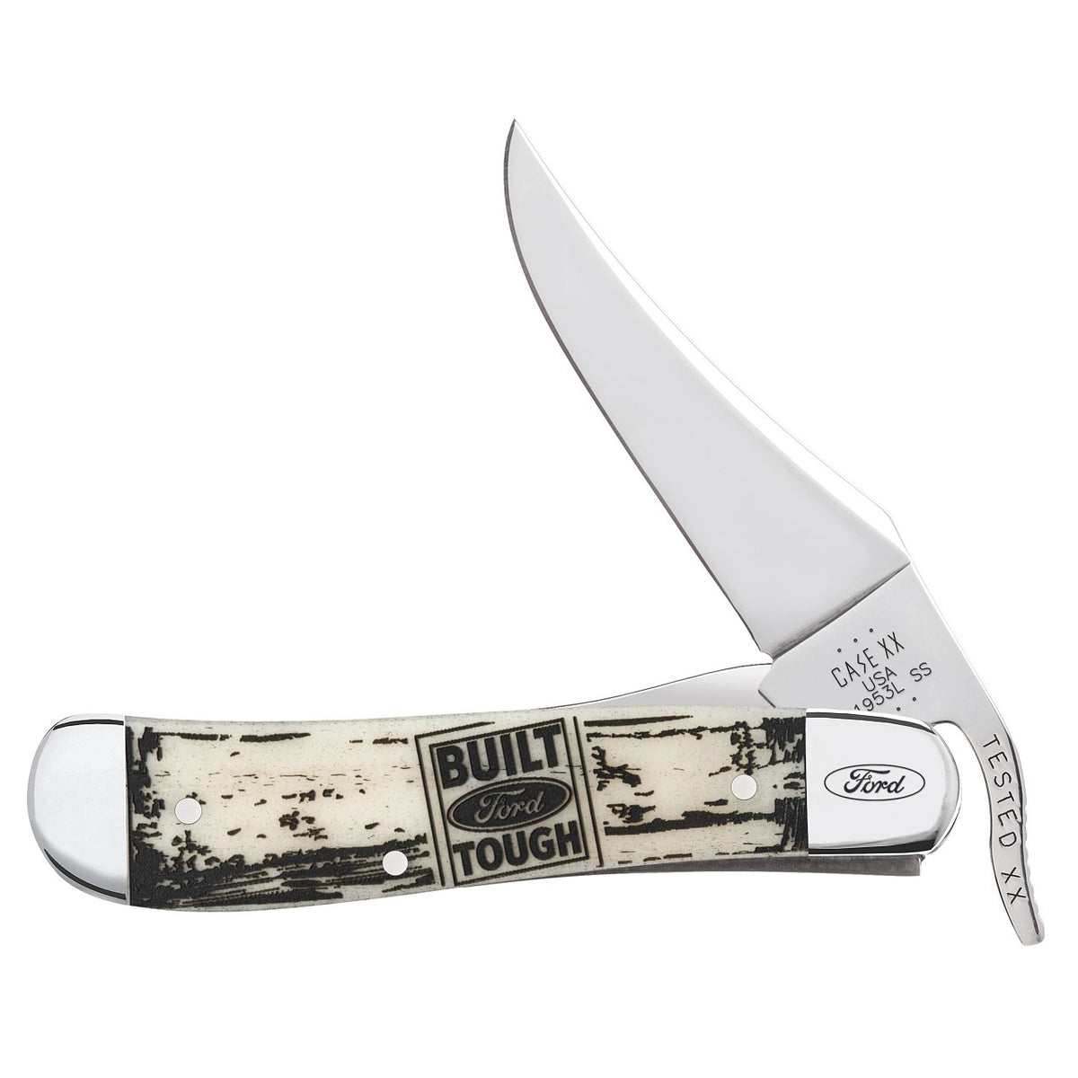 Case 14341 - Ford Natural Bone Smooth Russlock — Eagle Valley Cutlery
