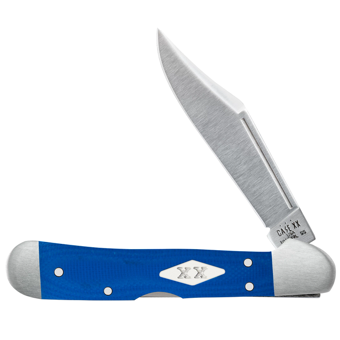 Case 16754 - Blue G10 Smooth Mini Copperlock (101749L SS)
