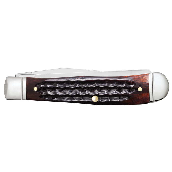 Case 55231 - Pocket Worn Mahogany Bone Corn Cob Jig Mini  Trapper (6207 SS) Fluted