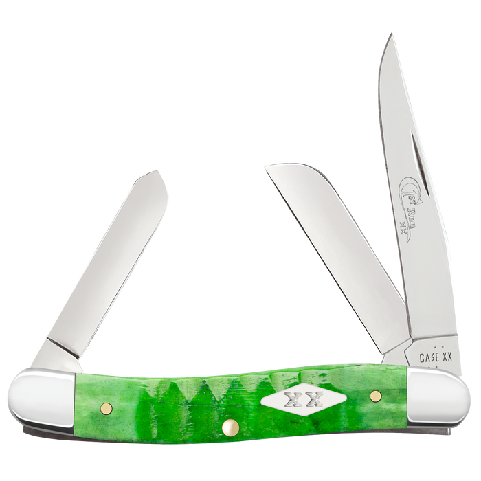 Case 81442 - Bright Green Bone Gator Jig Medium Stockman (6318 SS) FPR