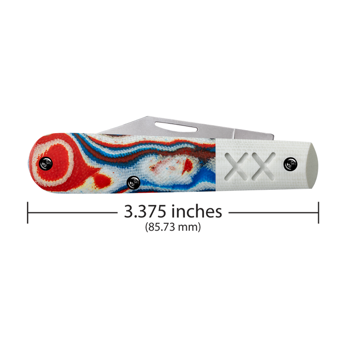 Case 53164 - Red/White/Blue Burl W/White G-10 Smooth XR  Barlow (XR101009 1/2 S35VN)