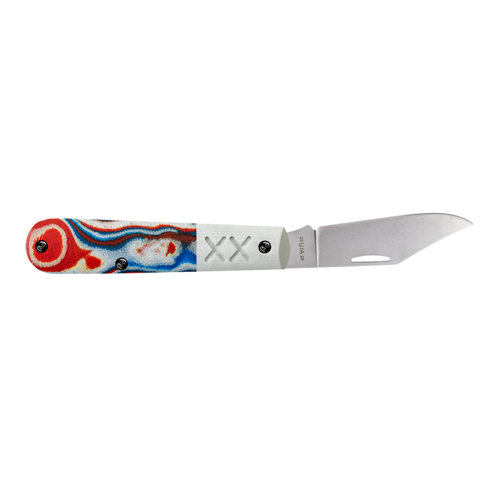 Case 53164 - Red/White/Blue Burl W/White G-10 Smooth XR  Barlow (XR101009 1/2 S35VN)