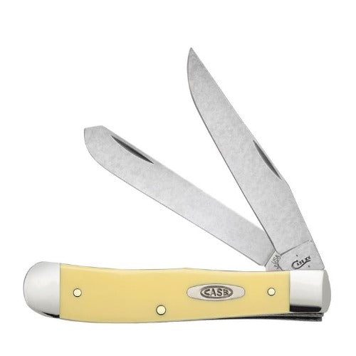 CASE XX Smooth Yellow Synthetic Trapper Stainless Clip Knife