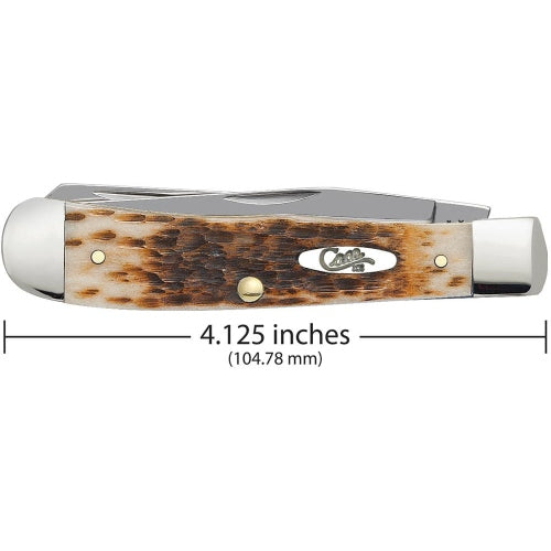 Case 00163 - Amber Bone Peach Seed Jig Trapper