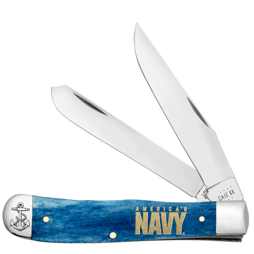 Case 17727 - US Navy Navy Blue Bone Smooth Trapper